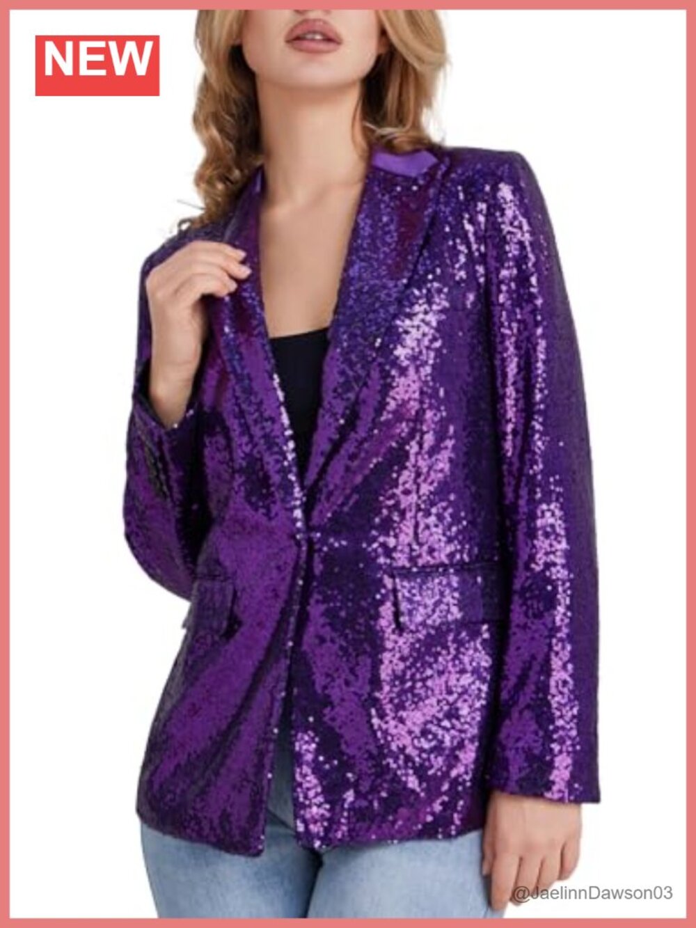 Sequin Blazer Open Front Long Sleeve Casual Party Jacket